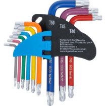  9 clés torx multicolore courtes avec tête sphérique T10 à T50 - 3