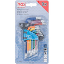  9 clés torx multicolore courtes avec tête sphérique T10 à T50 - 4