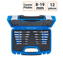 Jeu de 12 clés mixtes à cliquet courtes pliable