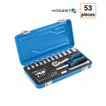 Coffret à cliquet 1/4 et tournevis 53 pièces.