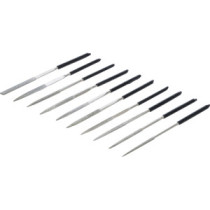 Jeu de 10 limes diamantées droites 140 x 3 mm - 1