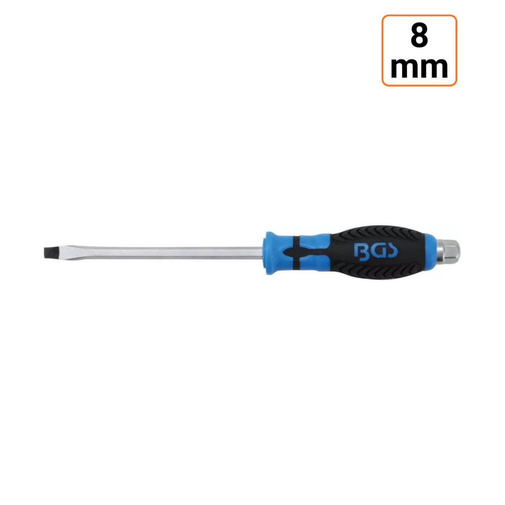 Tournevis plat 8 mm avec 6 pans extérieur