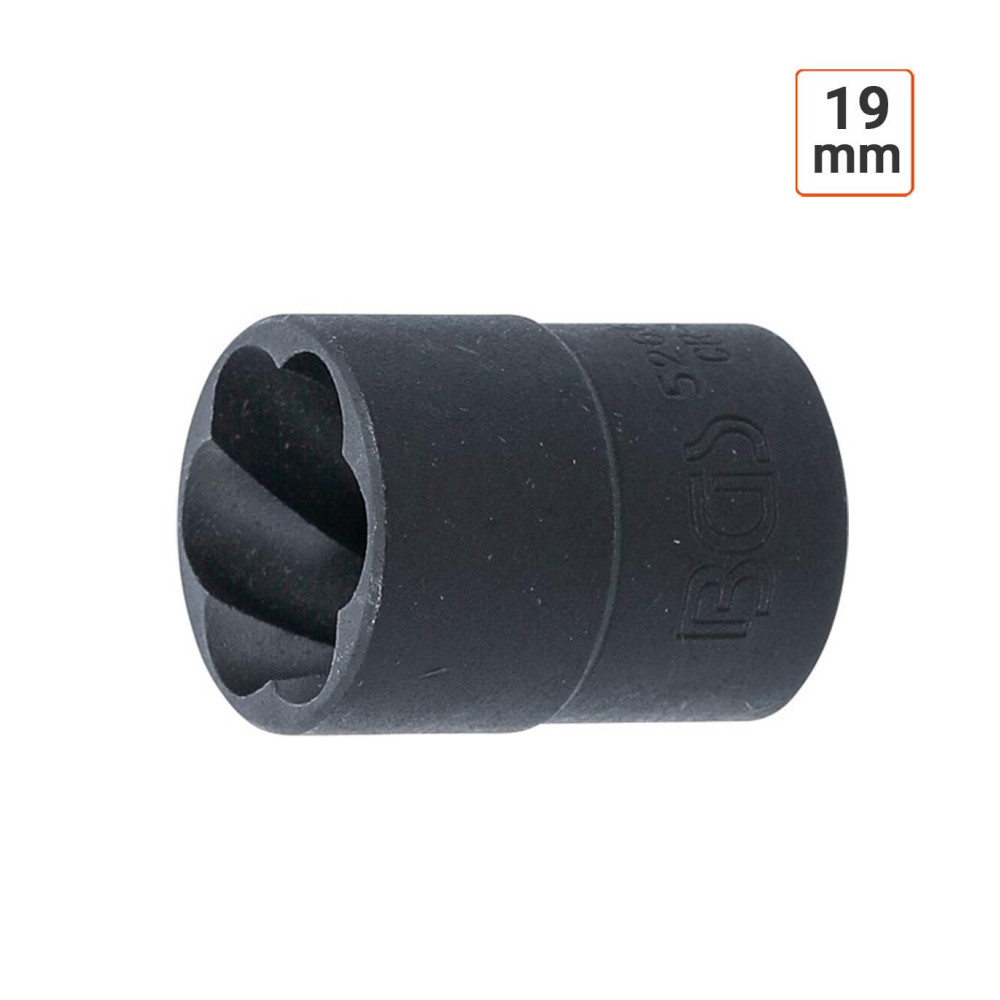 Douille spiralée antivol pour écrou 19 mm en 1/2