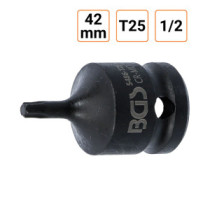 Douille à choc Torx T25 1/2" pouce longueur 42 mm