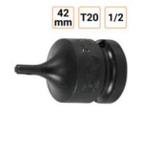Douille à choc Torx T20 1/2" pouce longueur 42 mm