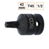 Douille à choc Torx T45 1/2" pouce longueur 42 mm