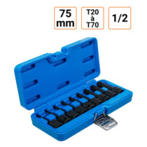 Jeu de 9 douilles à choc en 1/2 Torx