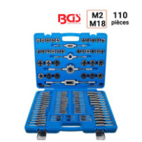 Coffret de tarauds et filières 110 pièces de M2 à M18