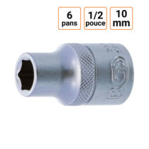 Douille CRV six pans 1/2 pouce en 10mm