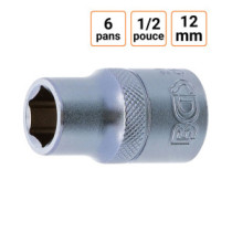 Douille CRV six pans 1/2 pouce en 12mm