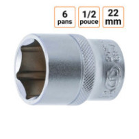 Douille CRV six pans 1/2 pouce en 22mm