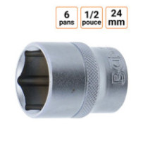 Douille CRV six pans 1/2 pouce en 24mm
