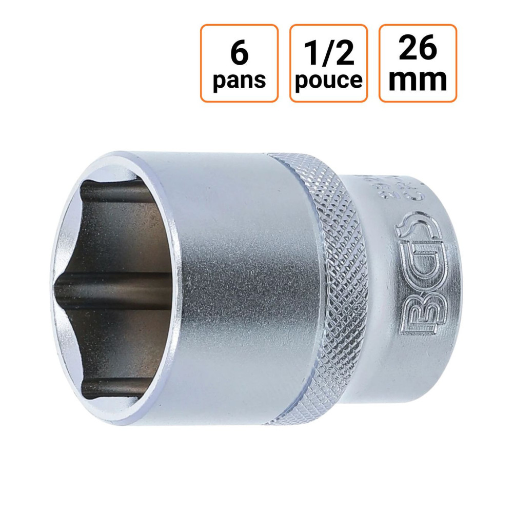 Douille CRV six pans 1/2 pouce en 26mm
