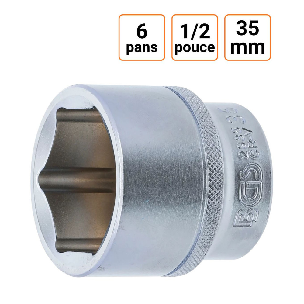 Douille CRV six pans 1/2 pouce en 35mm