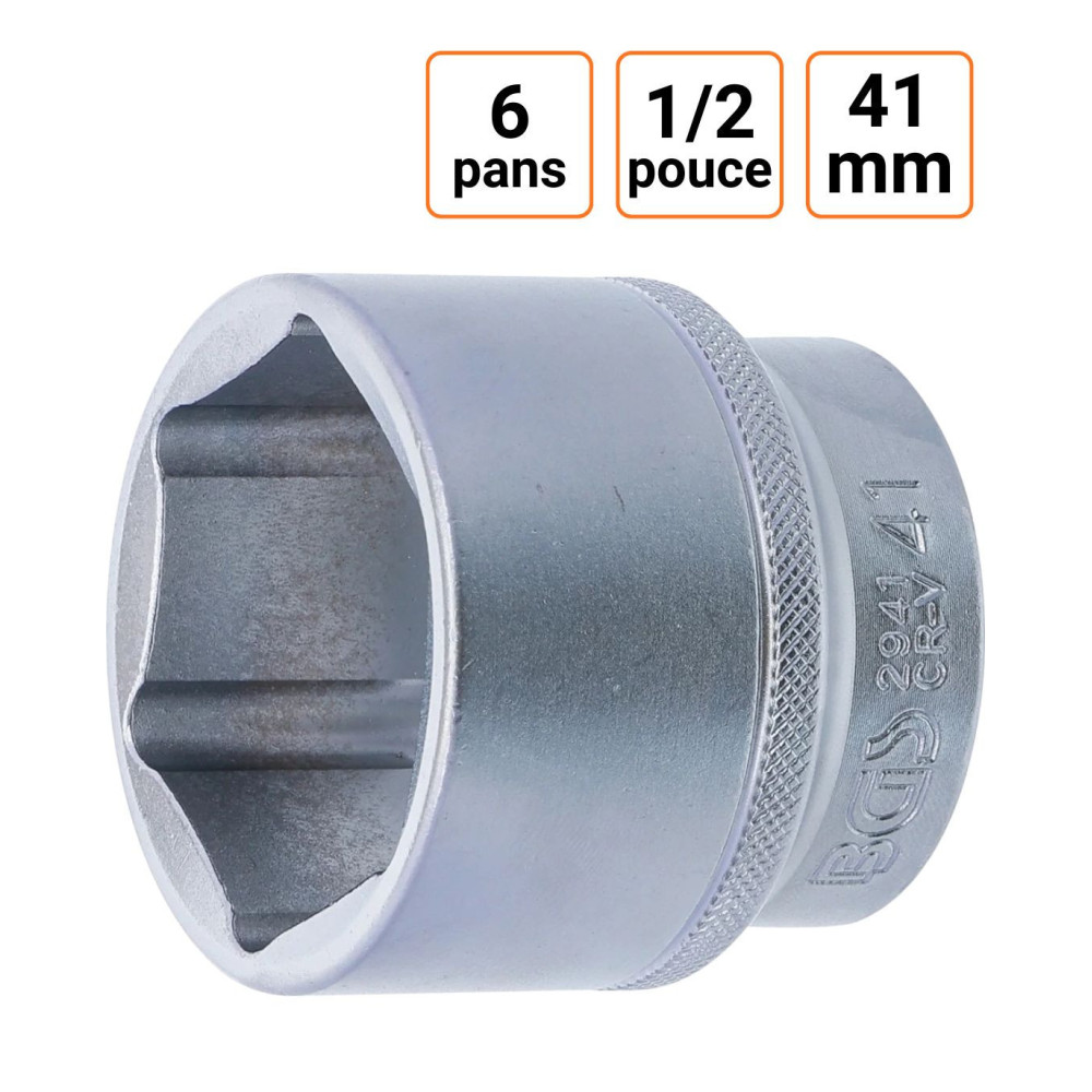Douille CRV six pans 1/2 pouce en 41mm