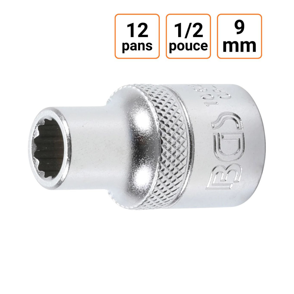 Douille CRV douze pans 1/2 pouce en 9mm