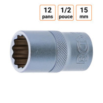 Douille CRV douze pans 1/2 pouce en 15mm