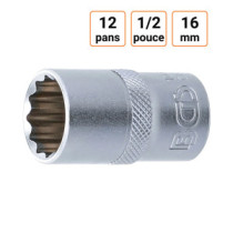 Douille CRV douze pans 1/2 pouce en 16mm