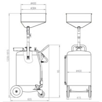 Récupérateur d'huile 90L BAHCO schema