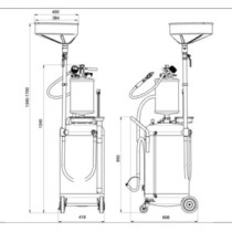 Récupérateur d'huile mixte  90L BAHCO ecorché