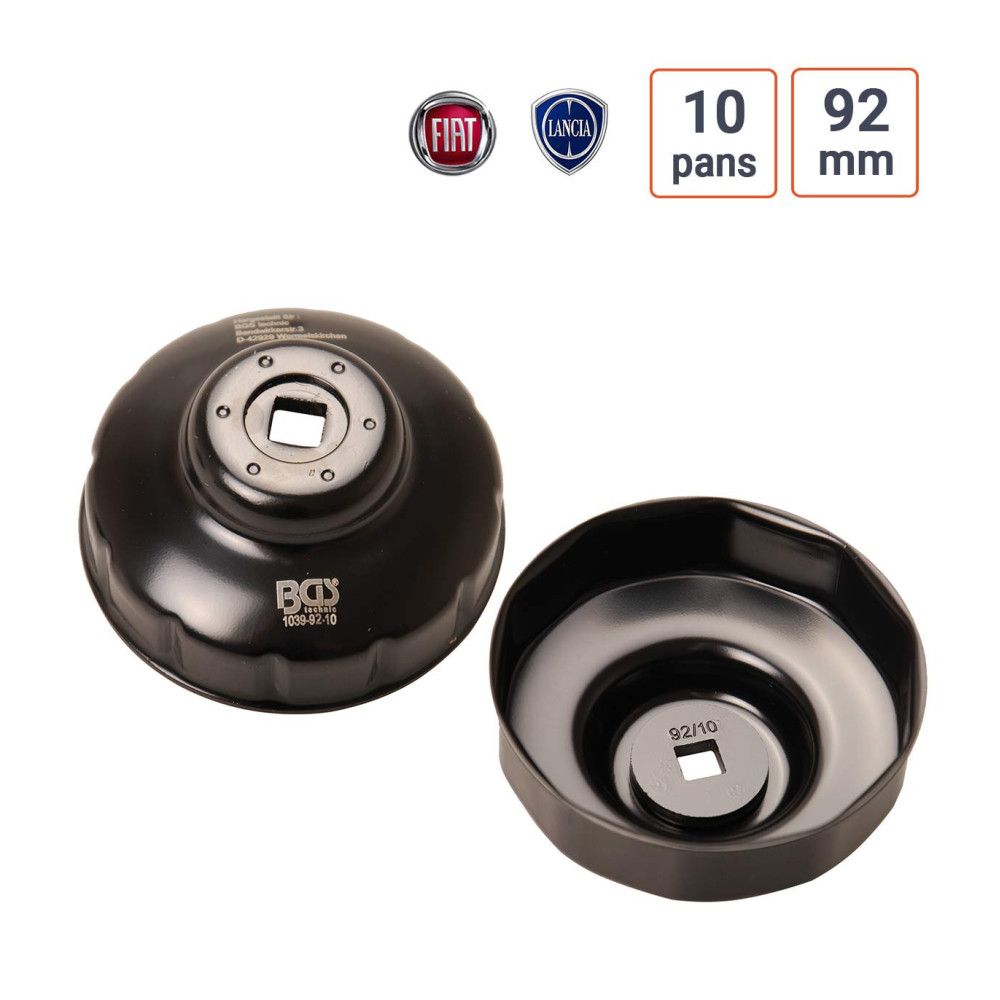 Cloche à filtre à huile 10 pans 92 mm Fiat Lancia