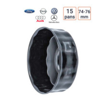 Cloche à filtre à huile 74 - 76 mm Audi, Ford, MB, Opel, VW