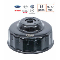 Cloche à filtre à huile 15 pans 75 - 77 mm pour Audi, Ford, Isuzu, MB, Opel, VW