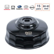 Cloche à filtre à huile 15 pans 80 - 82 mm pour Honda, Mazda, Nissan, Subaru, Toyota