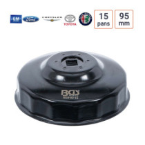 Cloche à filtre à huile 15 pans 95 mm pour Alfa Romeo, Chrysler, Ford, GM, Toyota