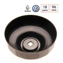 Cloche à filtre à huile 18 pans 96 mm pour Renault, VW