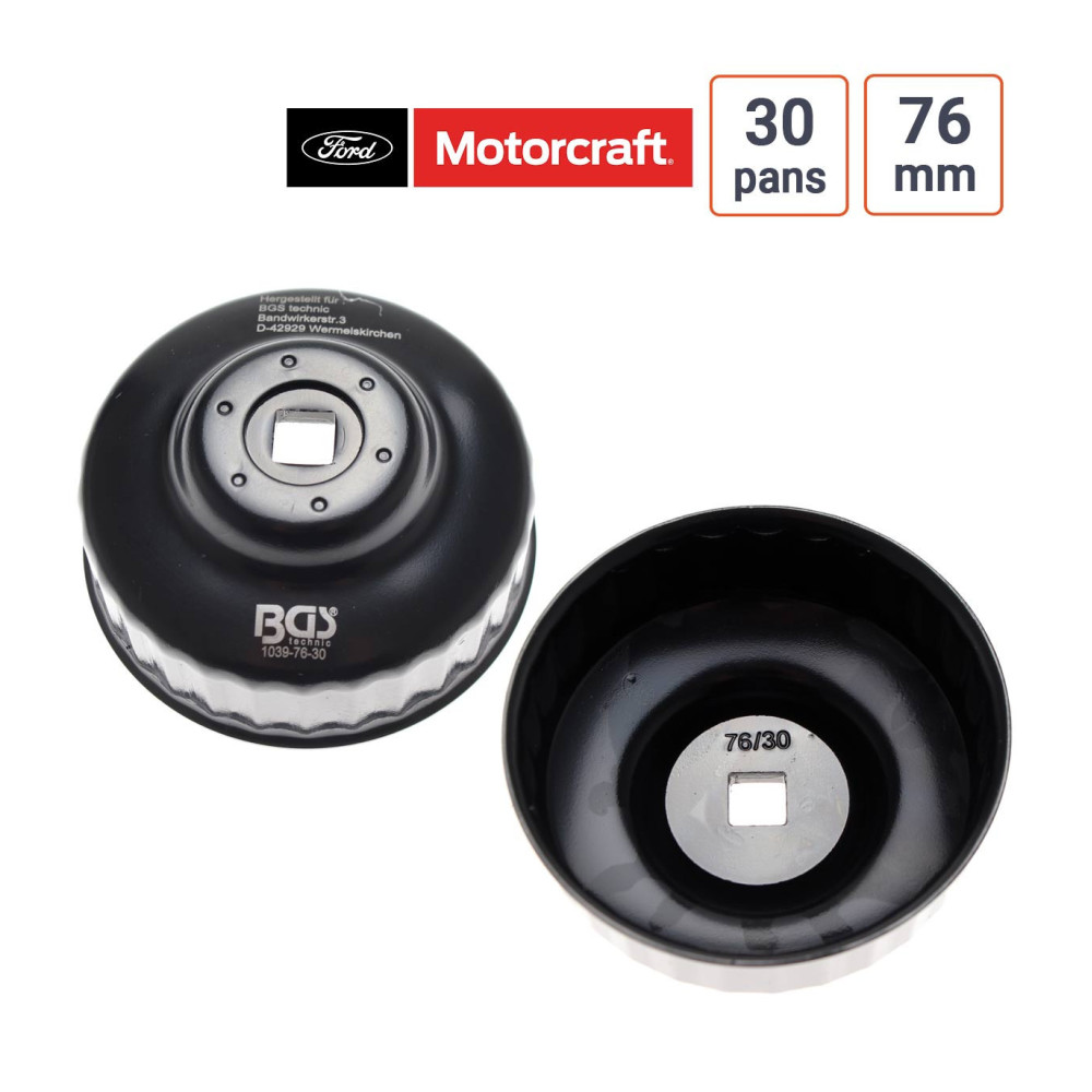 Cloche à filtre à huile 30 pans 76 mm pour Ford Motorkraft