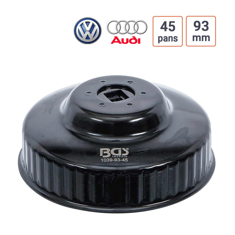 Cloche à filtre à huile 45 pans 93 mm pour pour Audi TDI, VW