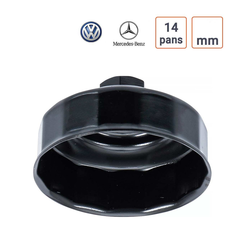 Cloche à filtre à huile 14 pans 74 mm pour Mercedes Benz et VW