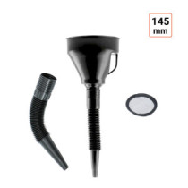 Entonnoir carburant 145 mm avec flexible et filtre en 3 parties