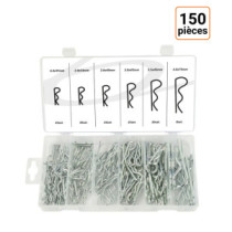 Assortiment de 150 clips de retenue en acier
