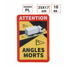 Adhésif ANGLES MORTS pour Poids-Lourds vendu par 10 ex.
