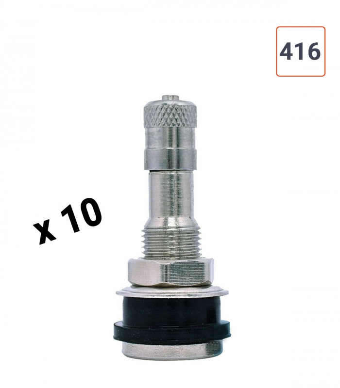 Valve TR 416 laiton nickelé - par 10 ex.