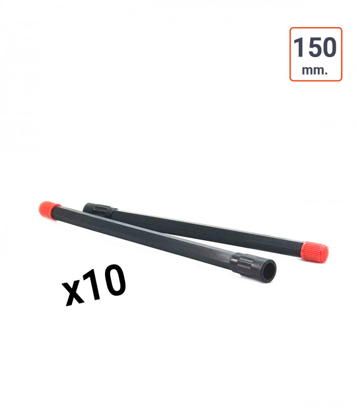 Rallonge de valve plastique droite NOIR 150 mm par 10 ex.