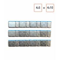 Masses autocollantes 4x5gr. + 4x10gr. - par 50 ou 100 ex.