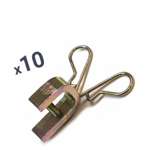 Lot de 10 Pattes de Fixation Double rallonge pour Poids Lourds