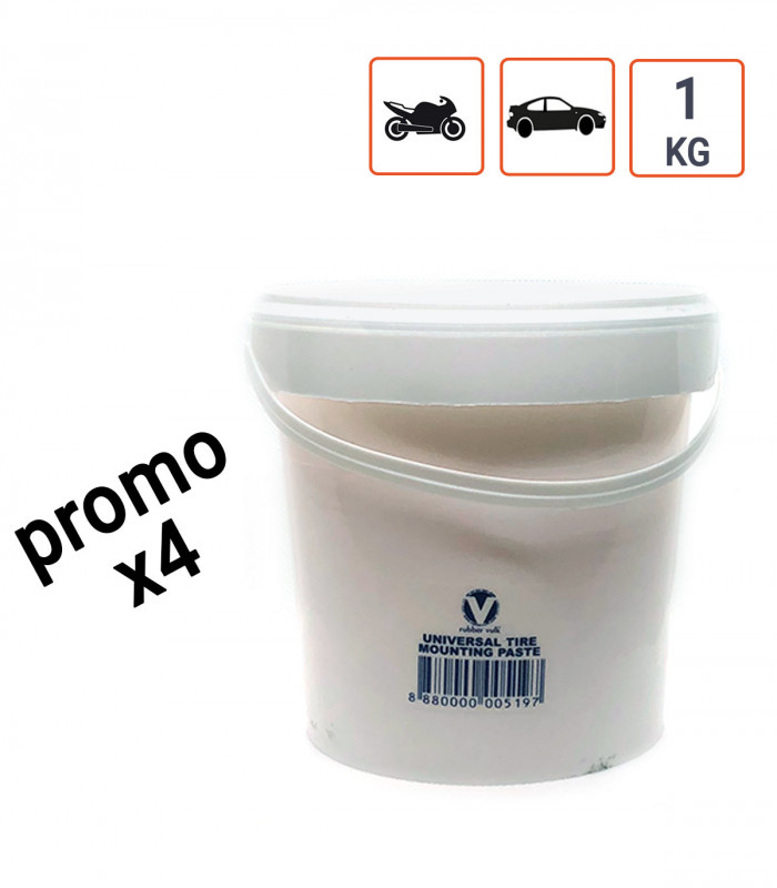 Pack de 4 Graisses de montage pneu BLANCHES en 1Kg.