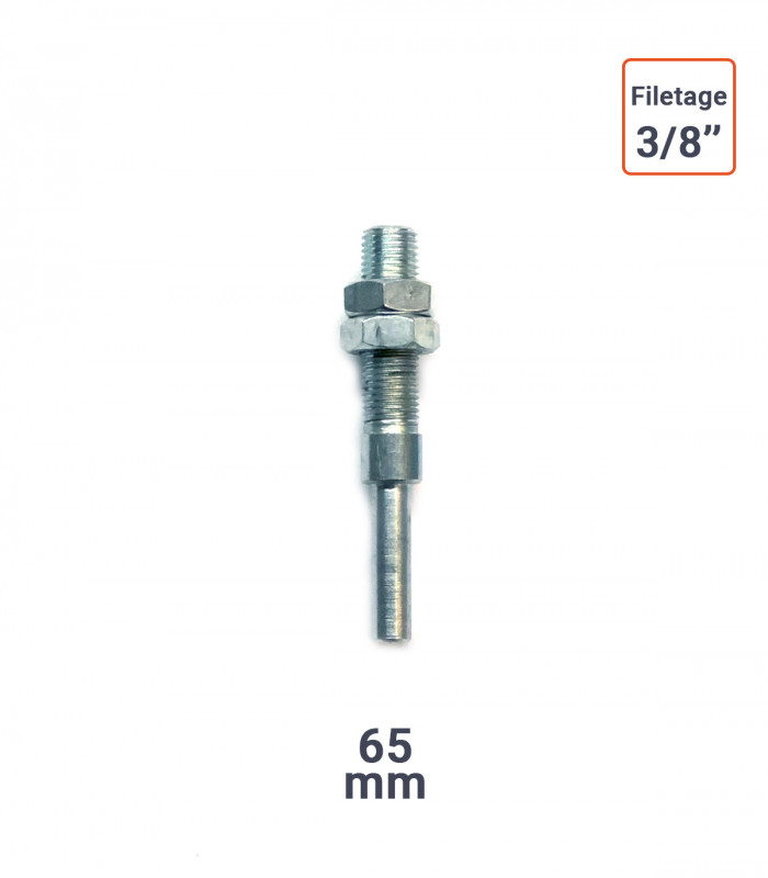 adaptateur porte outils 6 mm LONG pour Rape Cloche filetage 3/8''
