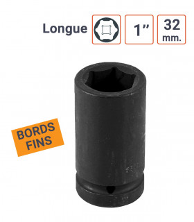 Douille à chocs en 1 Pouce 32 mm à Bords Fins