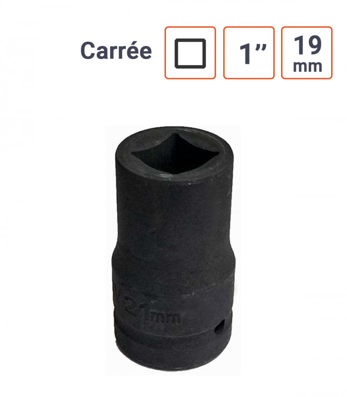 Douille à Chocs 1 Pouce Spéciale profil Carré 19 mm