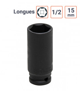 Douille à chocs 1/2 Longue de 15 mm.