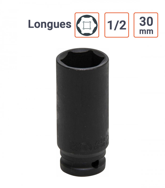 Douille à chocs 1/2 Longue de 30 mm.