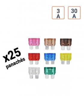 Pack de fusible voiture Standard de 5 à 30 A - vendu par 25 ex.