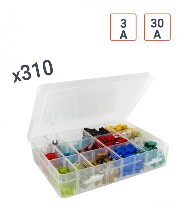Coffret de 310 fusibles voiture STANDARD et MINI