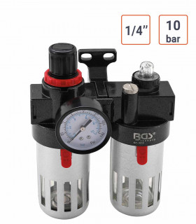 Filtre lubrificateur du réseau d'air comprimé avec manomètre