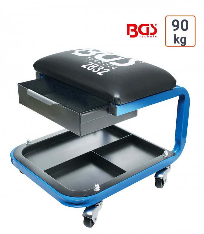 tabouret d’atelier avec tiroir et compartiments